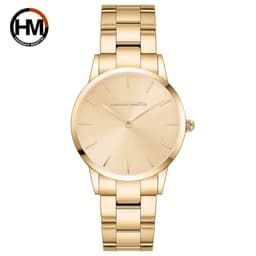 image-Hannah Martin Luxury Waterproof Quartz Watch – Stylish Gold Wrist Timepiece