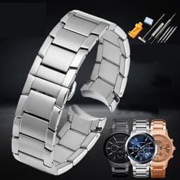 image-ZETHYDUM Stainless Steel Watchband - Durable, Stylish, 22mm Strap