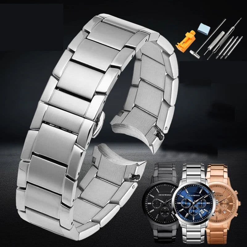 image-ZETHYDUM Stainless Steel Watchband - Durable, Stylish, 22mm Strap