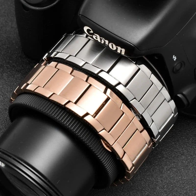 image-ZETHYDUM Stainless Steel Watchband - Durable, Stylish, 22mm Strap