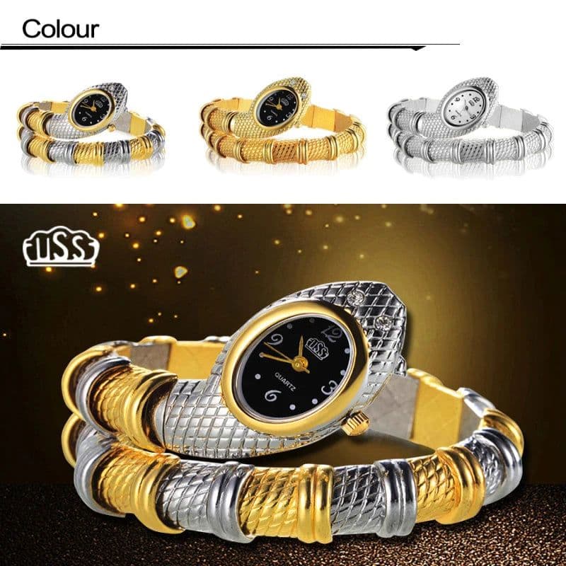 image-SOXY Luxury Gold Snake Watch - Fashionable Bracelet Style for Women