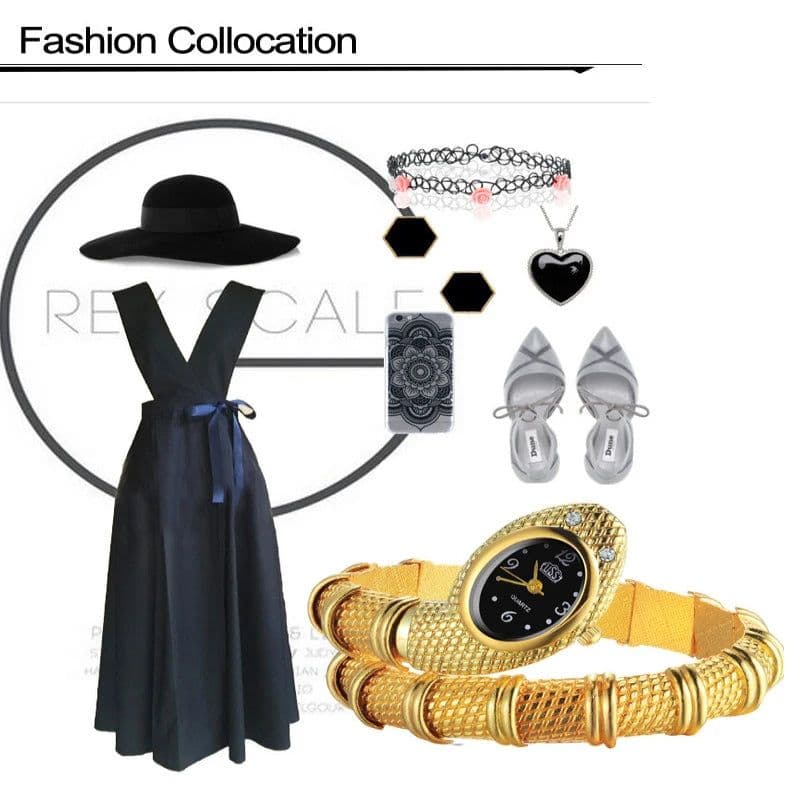 image-SOXY Luxury Gold Snake Watch - Fashionable Bracelet Style for Women