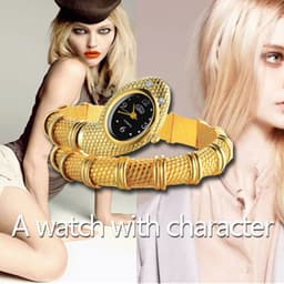 image-SOXY Luxury Gold Snake Watch - Fashionable Bracelet Style for Women