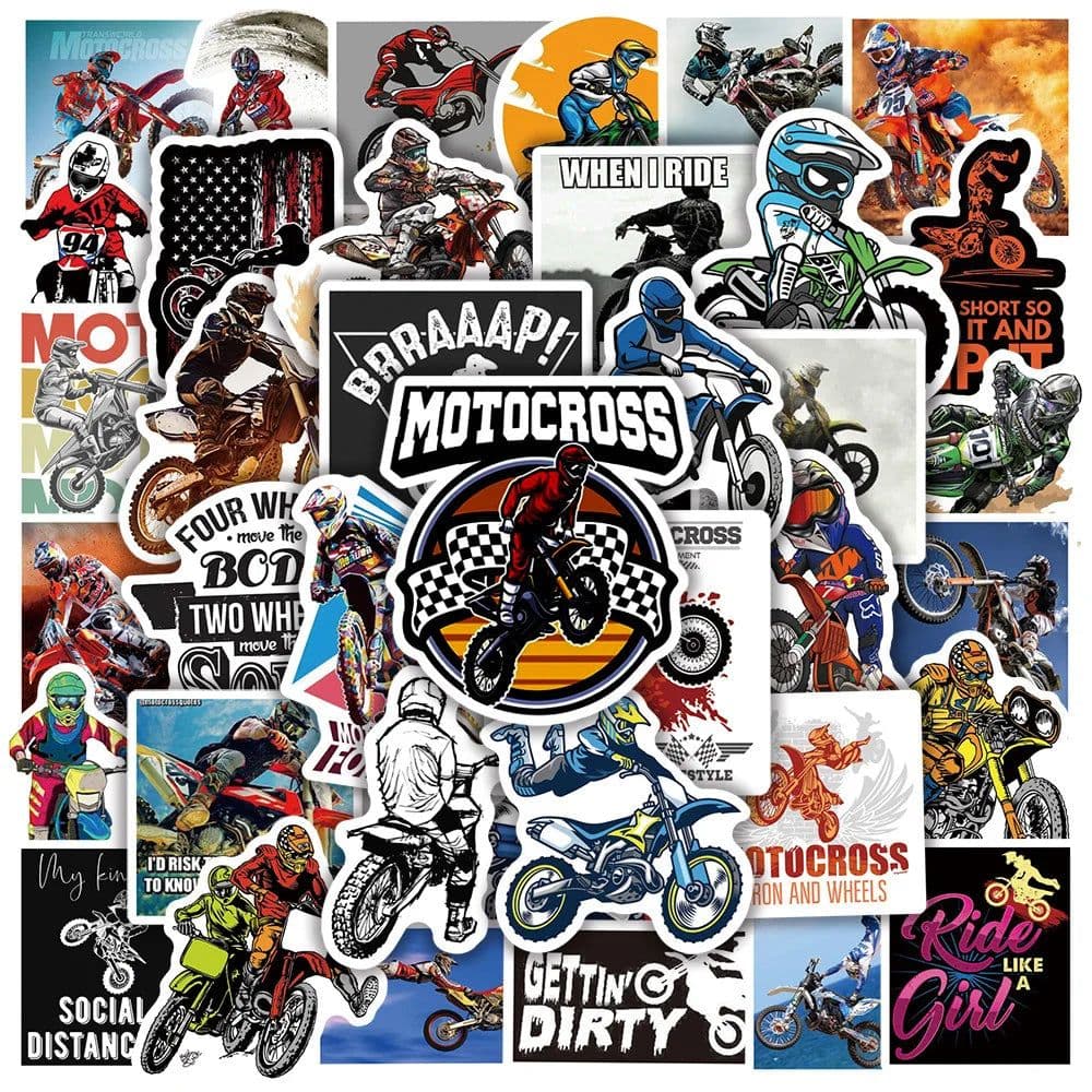 image-Cool Waterproof MTB Motorcycle Stickers Decals - 10/30/50PCS Set