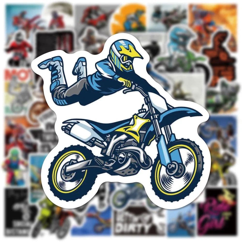 image-Cool Waterproof MTB Motorcycle Stickers Decals - 10/30/50PCS Set