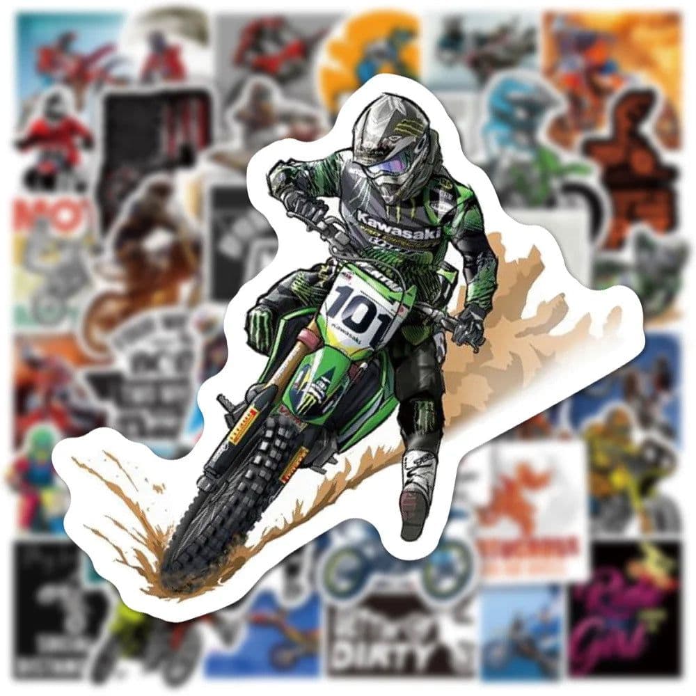 image-Cool Waterproof MTB Motorcycle Stickers Decals - 10/30/50PCS Set
