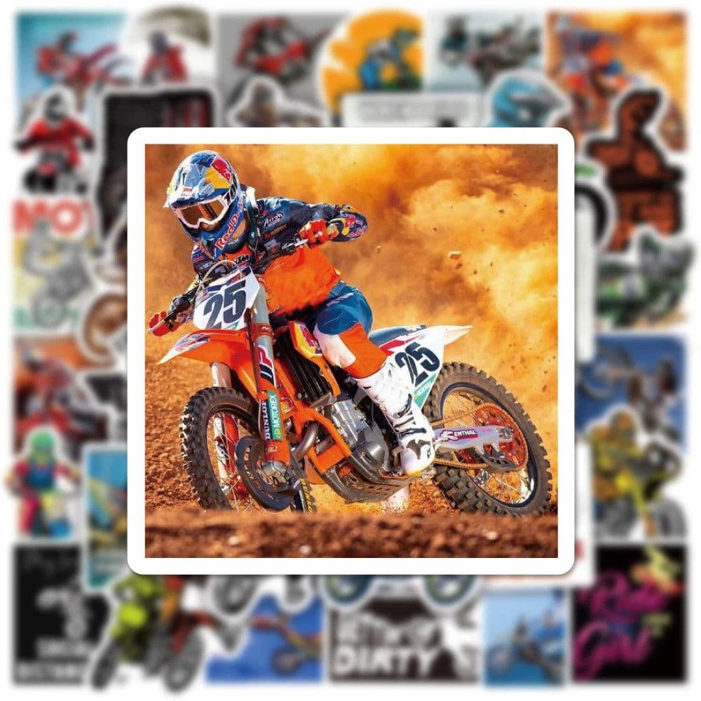 image-Cool Waterproof MTB Motorcycle Stickers Decals - 10/30/50PCS Set