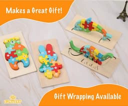 image-SUNVERY Educational Wooden Puzzle - Safe & Colourful Learning Toy