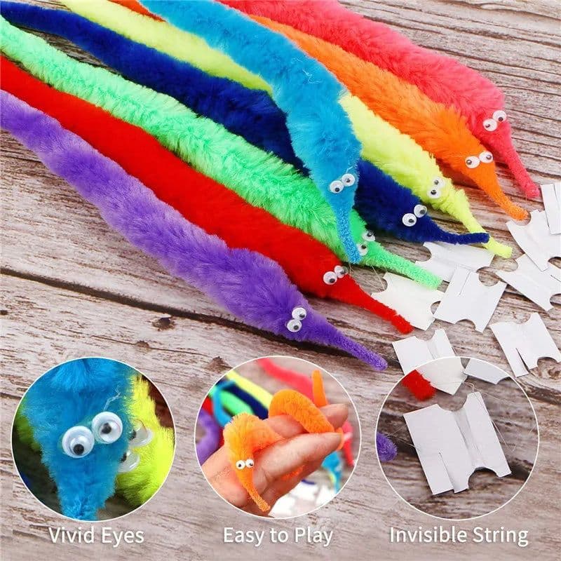 image-Twisty Worm Magic Toys - Easy-to-Use Fuzzy Party Favors for Kids
