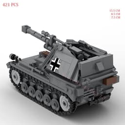 image-Dorusle WWII German Army Wespe Sd.Kfz.124 Building Block Model Toy