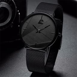 image-DIJANES Quartz Wristwatch with Stainless Steel Mesh Band - Casual Style