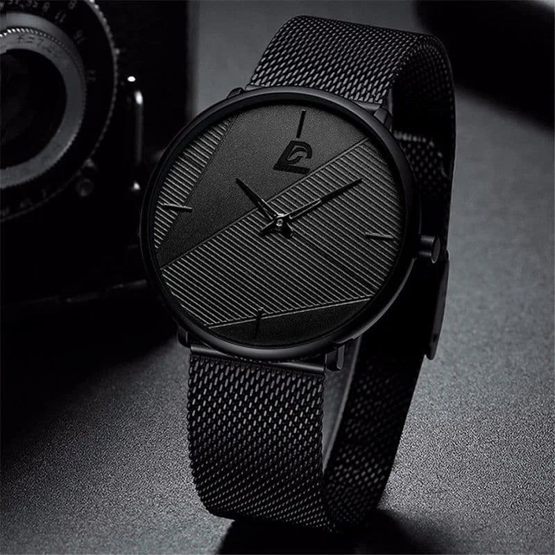 image-DIJANES Quartz Wristwatch with Stainless Steel Mesh Band - Casual Style