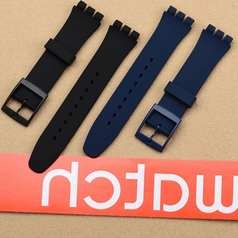 image-UYRBKS Silicone Sports Strap 17mm-20mm for Swatch Watches