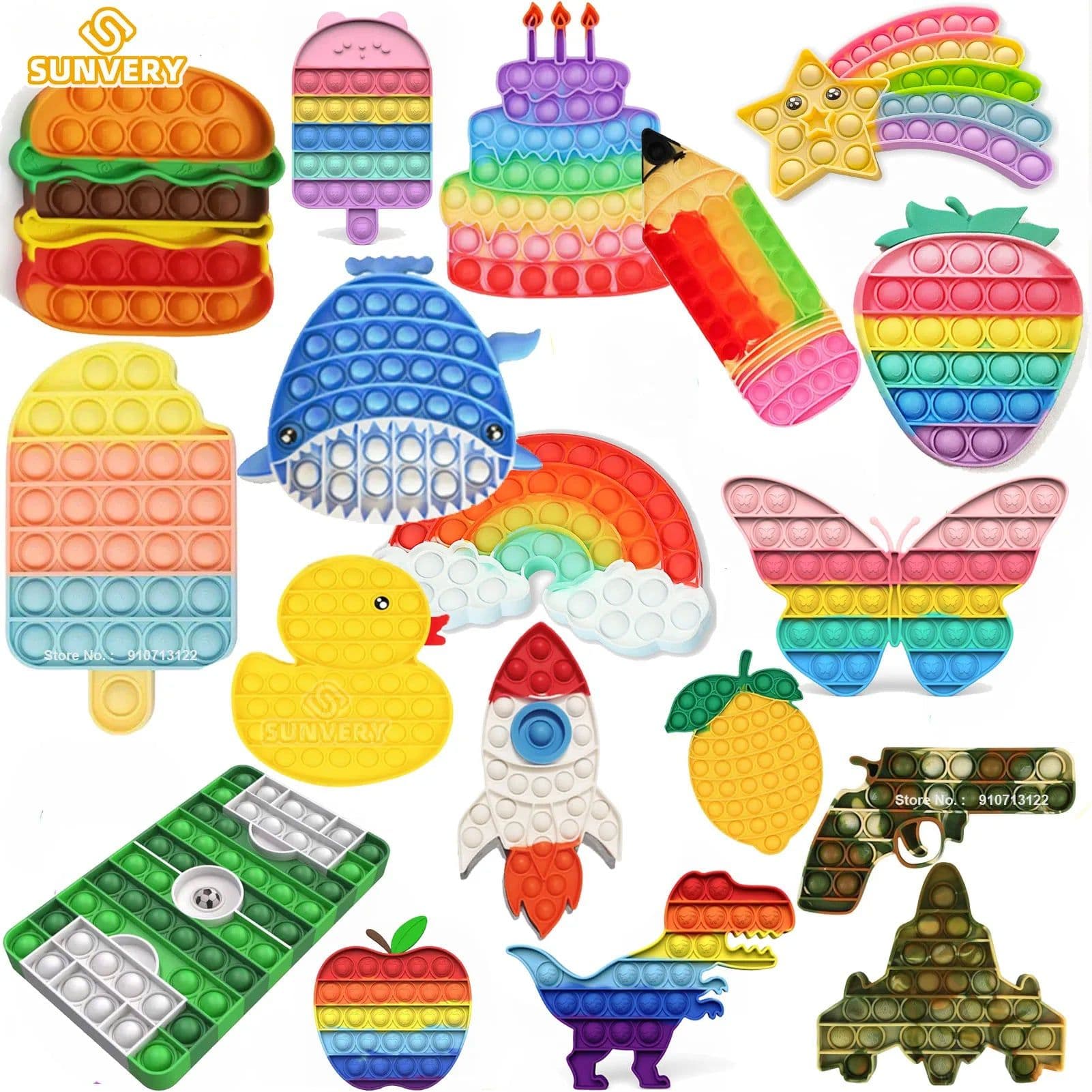 image-SUNVERY Anti-Stress Fidget Toys - Fun Bubble Relief for Kids