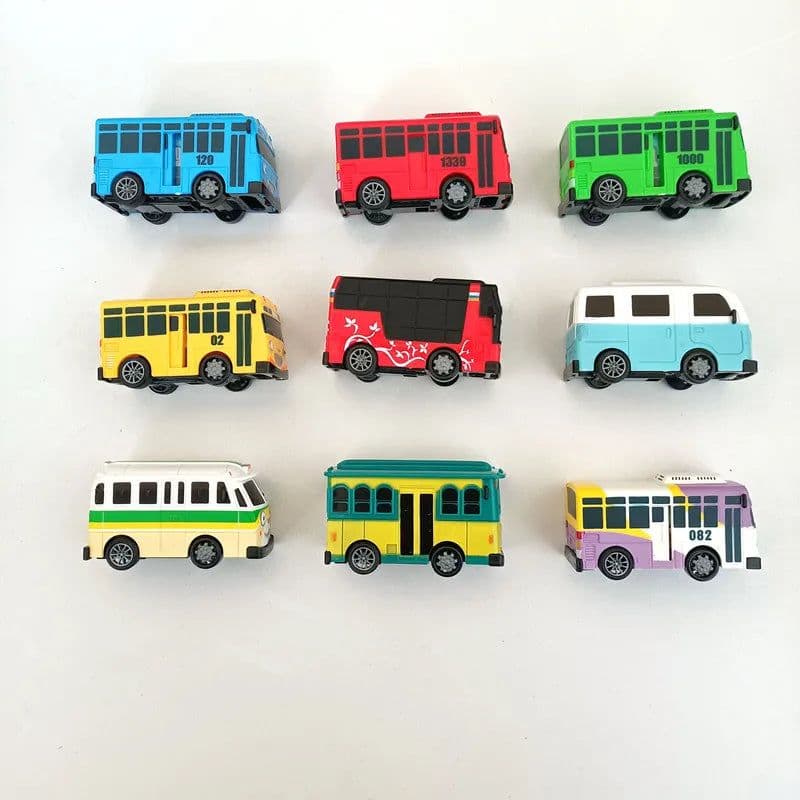 image-HZFZ 9cm Tayo the Little Bus Colourful Plastic Toy Car Set for Kids