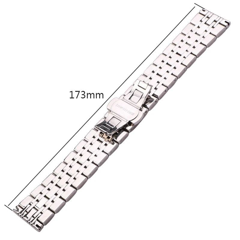 image-HENGRC Stainless Steel Watchband Bracelet - Durable and Adjustable 18mm-24mm