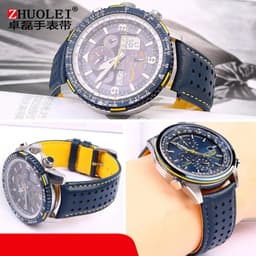 image-Zhuolei Leather Watchband - High Quality Steel Clasp - 19cm Length