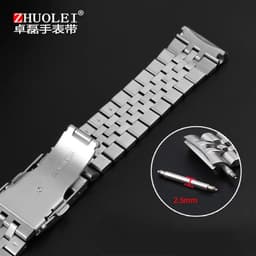 image-ZETHYDUM Stainless Steel Watchband 22mm Folding Buckle for Traditional Watches