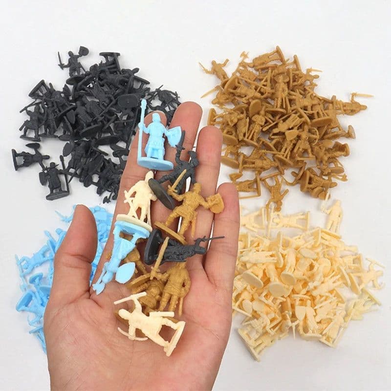 image-200 Pcs Plastic Ancient Soldier Figures Set - DIY War Scene Toy