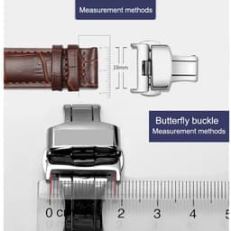 image-Qinband Butterfly Deployment Buckle Stainless Steel Watchband Clasp 10mm-22mm