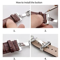 image-Qinband Butterfly Deployment Buckle Stainless Steel Watchband Clasp 10mm-22mm