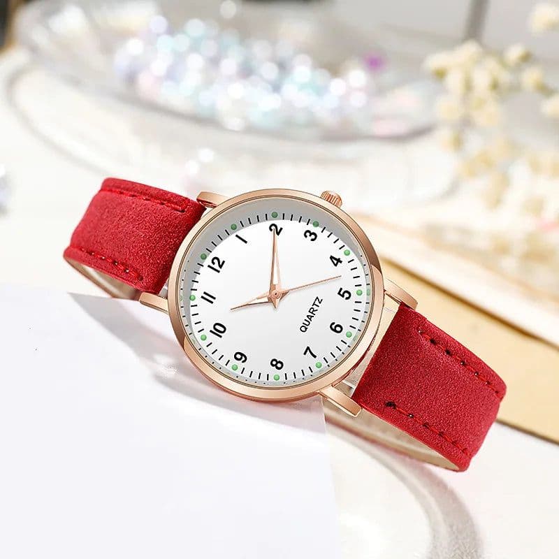 image-DQG Retro Luminous Quartz Watch with Diamond-Studded Belt for Women