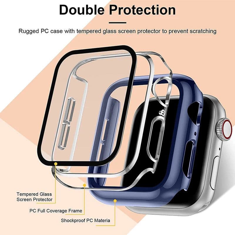 image-DLHUMI Apple Watch Case & Screen Protector for Series 7, 6, 5, 4, 3 - 45mm, 41mm