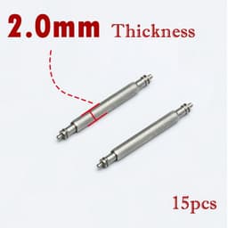 image-qinband Stainless Steel Spring Bar Pins - 15pcs Watch Band Repair Parts