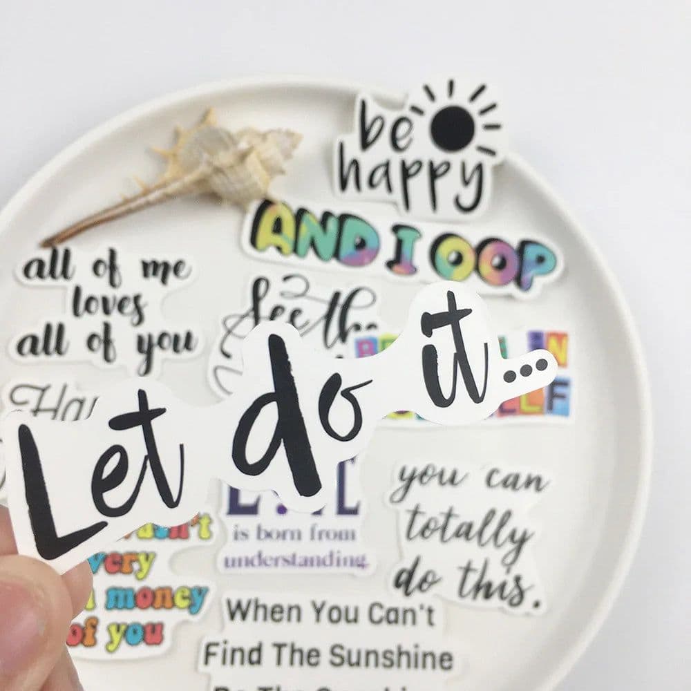 image-Motivational Phrases Stickers - Inspirational Quotes for Laptops & Scrapbooking