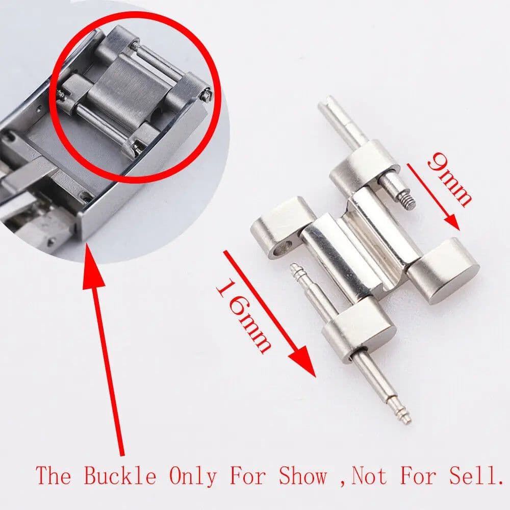 image-CARLYWET Stainless Steel Watchband - Secure & Stylish 16mm Connector