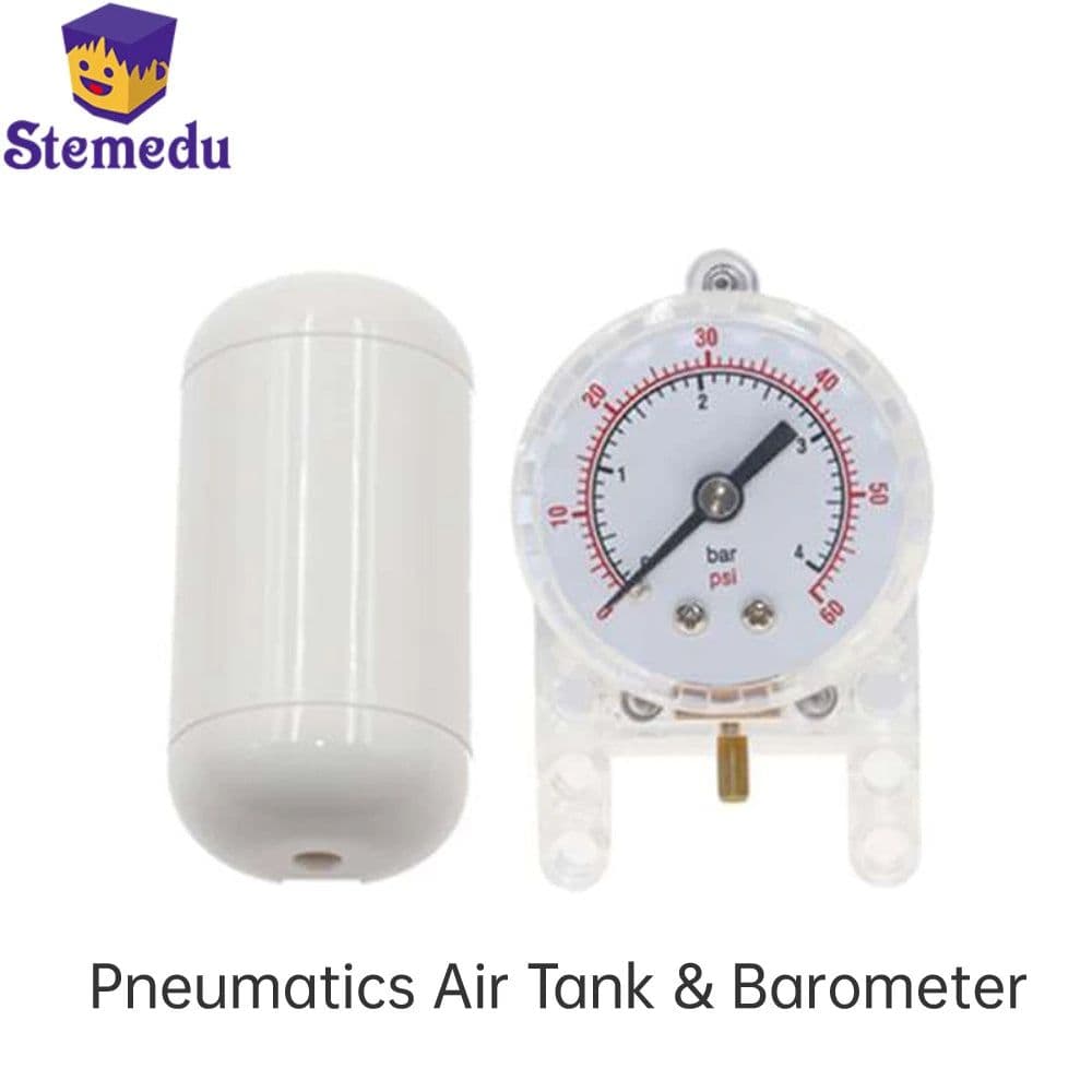 image-Stemedu Pneumatic Parts Barometer & Airtank for DIY Building Projects