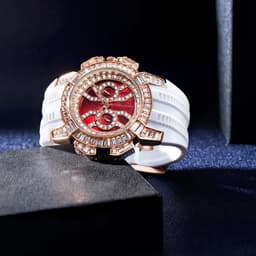 image-MISSFOX Luxury Iced Out Quartz Watch with Diamond Bezel & Calendar Function
