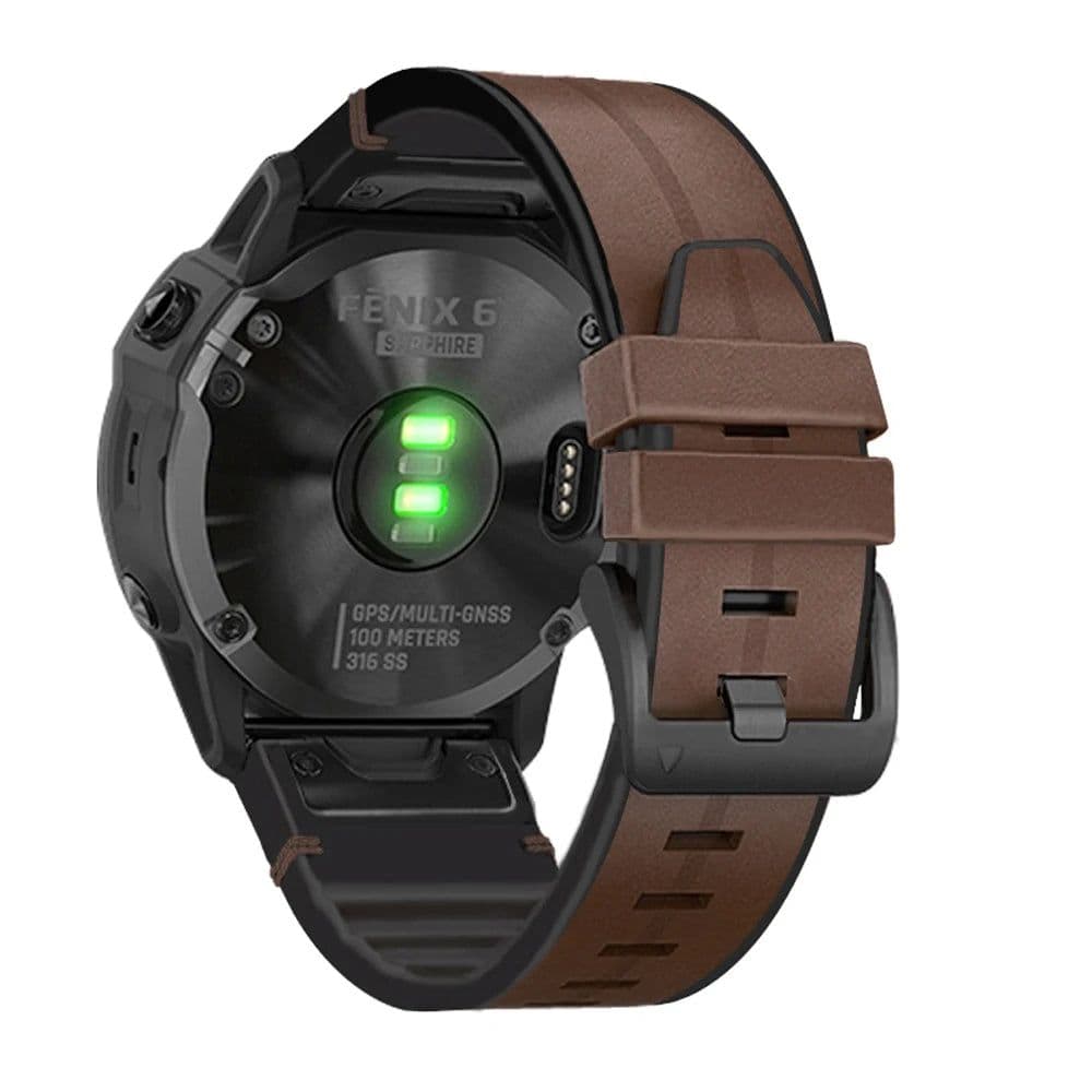 image-UIENIE Leather Watchband for Garmin Fenix 7X - Adjustable & Durable Strap