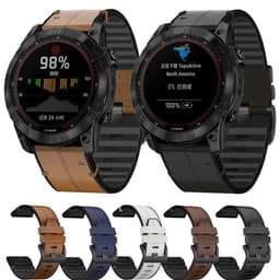 image-UIENIE Leather Watchband for Garmin Fenix 7X - Adjustable & Durable Strap