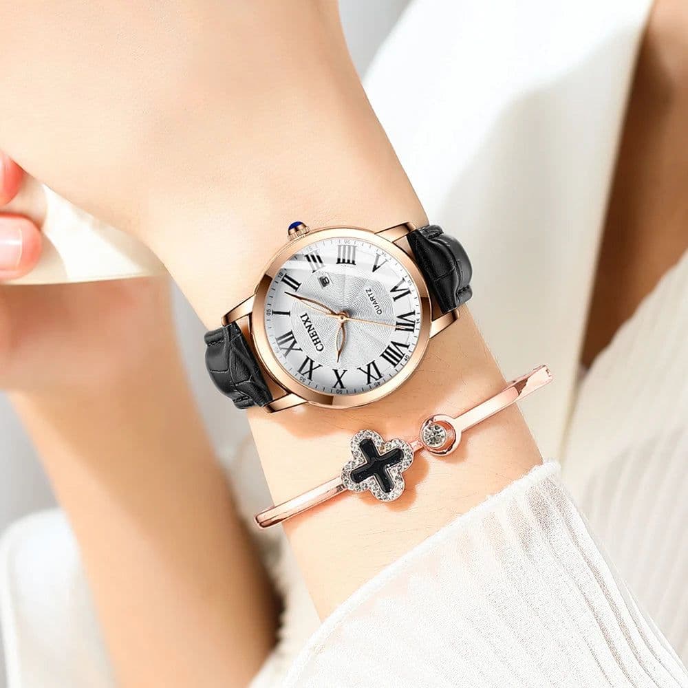 image-CHENXI Quartz Watch - Stylish Leather Band for Everyday Use