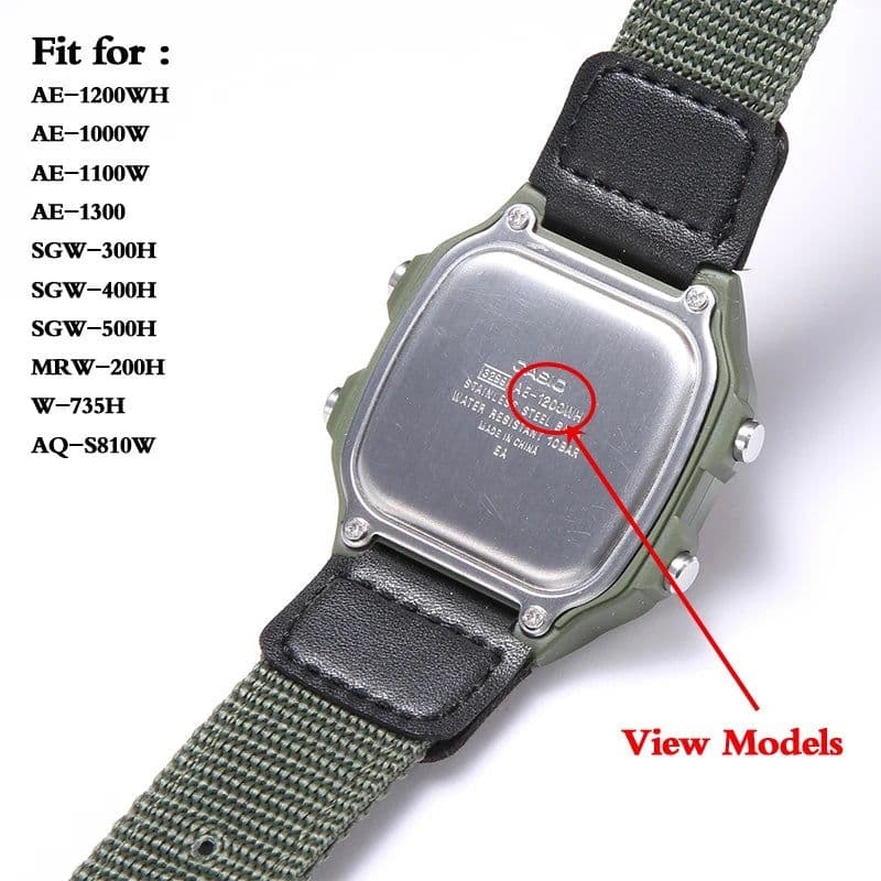 image-MCXGL 18mm Nylon Leather Strap - Durable Watchband for Casio Models