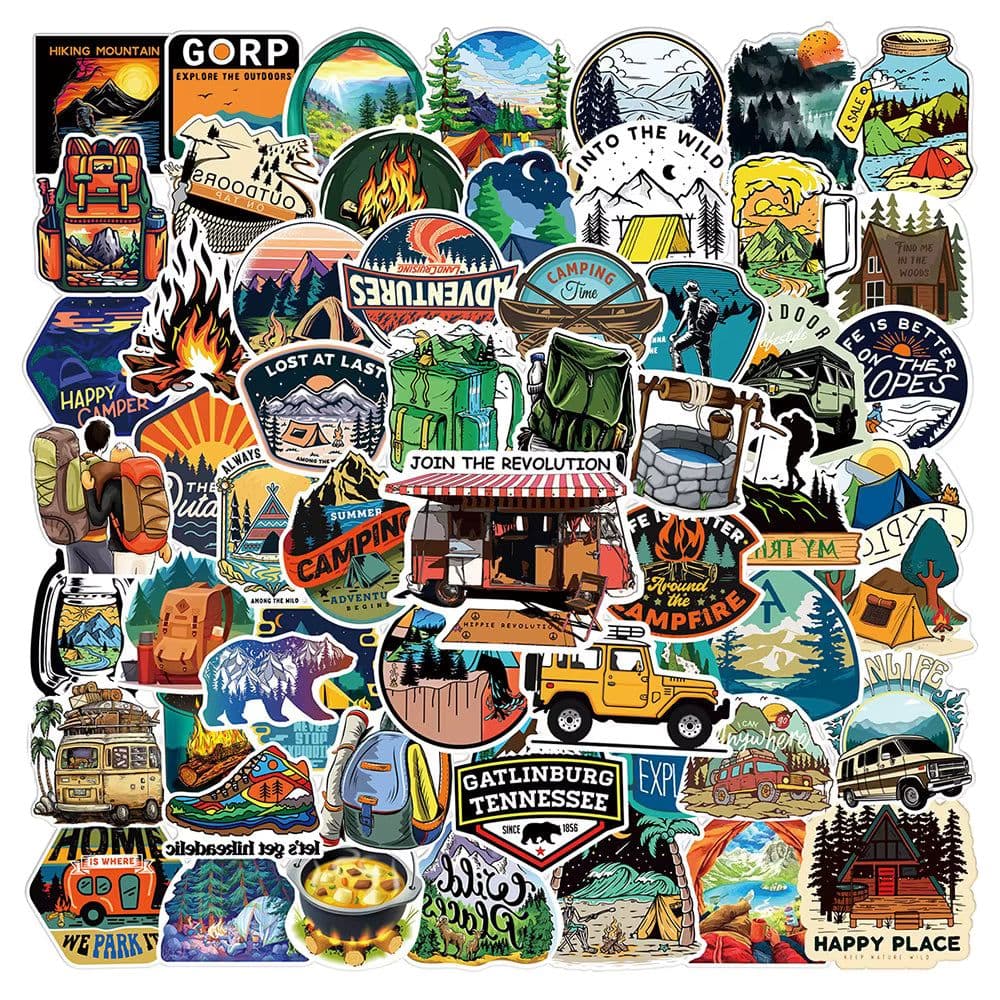 image-Outdoor Waterproof Cartoon Stickers for Laptops, Cars & More - 10 to 100pcs