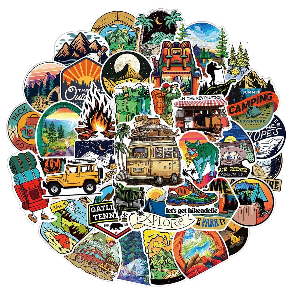 image-Outdoor Waterproof Cartoon Stickers for Laptops, Cars & More - 10 to 100pcs
