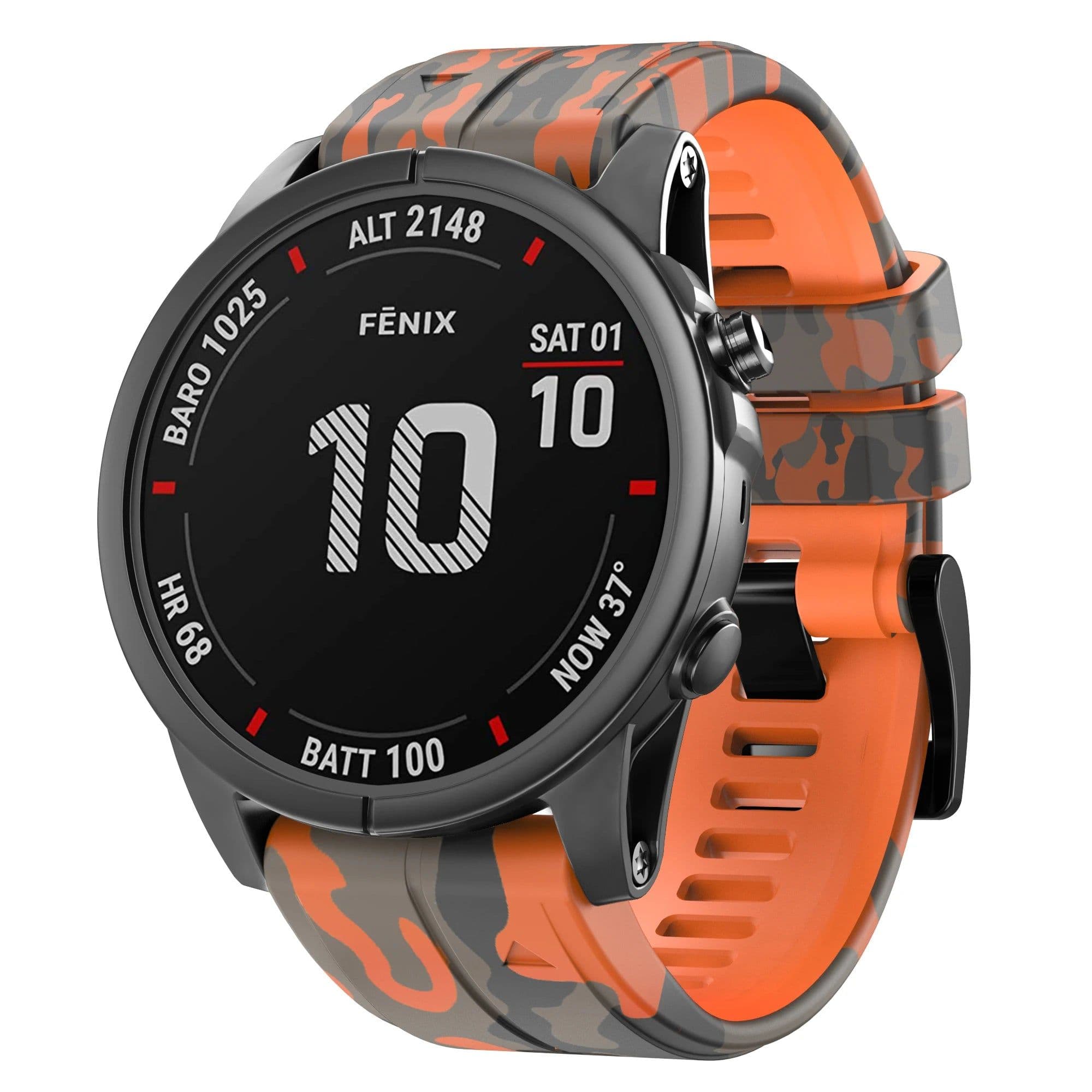 image-Quick Release Silicone Watch Strap for Garmin Fenix Series 22mm/26mm