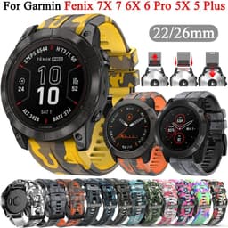 image-Quick Release Silicone Watch Strap for Garmin Fenix Series 22mm/26mm