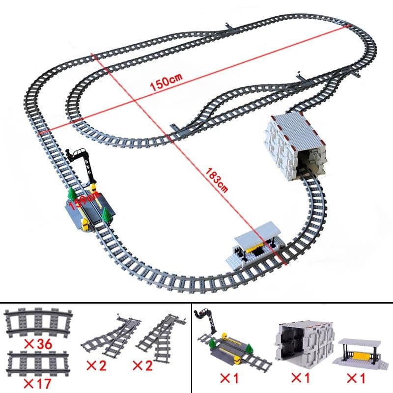 image-Jiu Feng Yan Flexible Switch Railway Tracks - Creative Building Block Toys