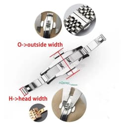 image-HQstrap Polished Stainless Steel Buckle Watch Band - Durable and Versatile