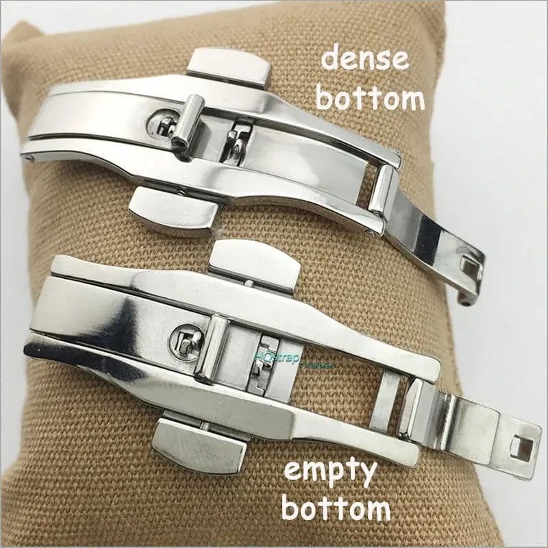 image-HQstrap Polished Stainless Steel Buckle Watch Band - Durable and Versatile