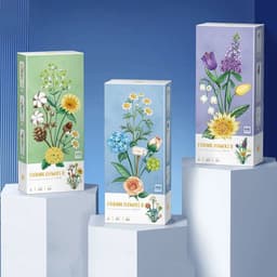 image-Szxhf Creative Bouquet Building Blocks - DIY Plant Model Home Decor Toy