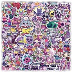 image-Cute Gothic Halloween Stickers - Artistic Horror Decals for Laptops & More