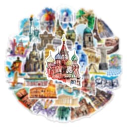 image-GOGOTU Waterproof World Famous Building Stickers for Travel & Décor