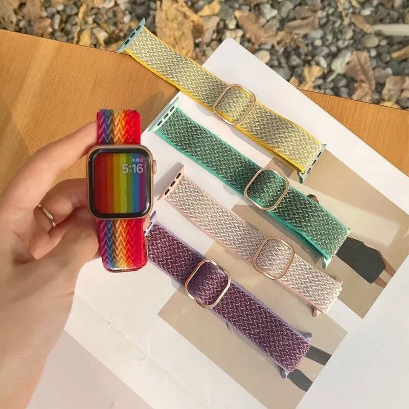 image-NEY Adjustable PRIDE Nylon Strap for Apple Watch 38mm-45mm - Stylish & Comfortable