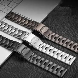 image-Geekthink Stainless Steel Replacement Strap for Samsung Galaxy Watch 4 46mm