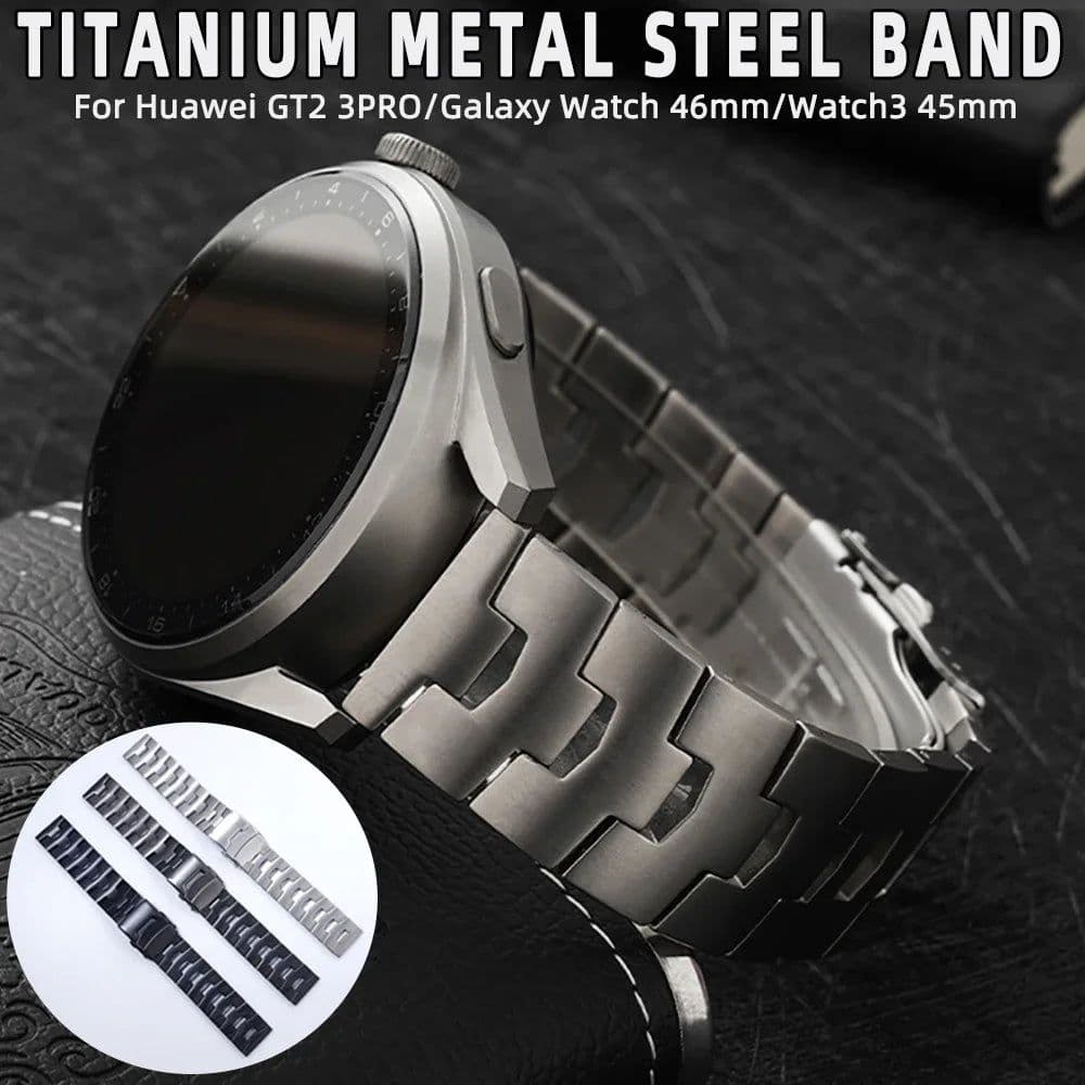 image-Geekthink Stainless Steel Replacement Strap for Samsung Galaxy Watch 4 46mm