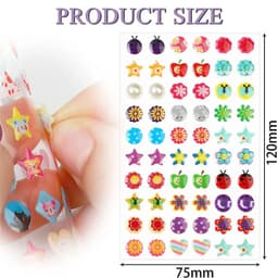 image-3D Gem Sticker Earrings - Glittery Sparkle Self-Adhesive Stickers - 60/180/300Pcs